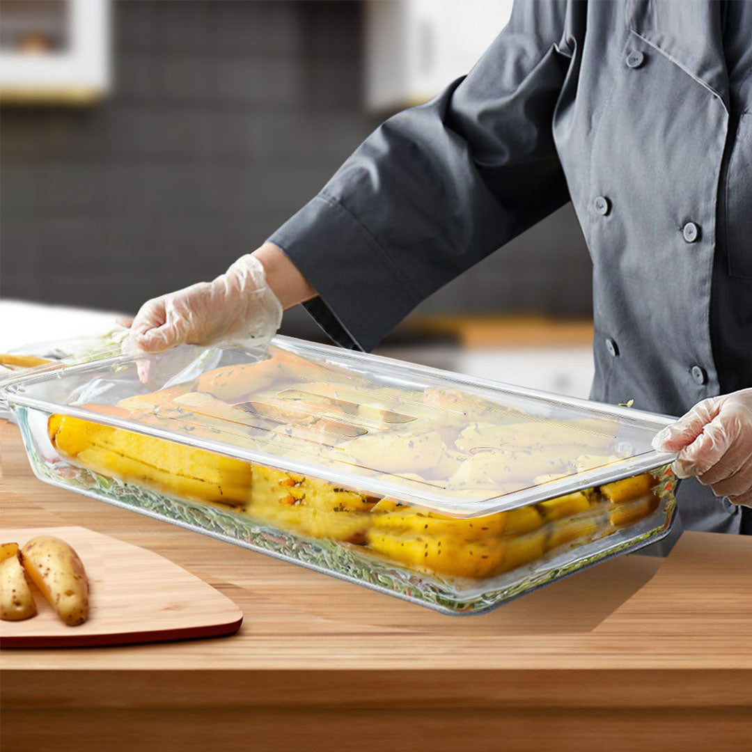 SOGA 150mm Clear Gastronorm GN Pan 1/1 Food Tray Storage Bundle of 4 with Lid - Cafe Supply