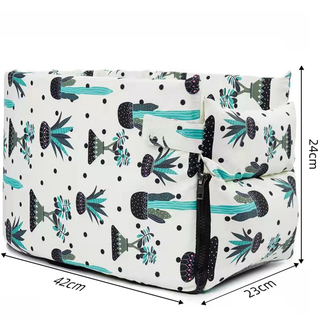 SOGA 2X Car Central Control Nest Pet Safety Travel Bed Dog Kennel Portable Washable Pet Bag White - Cafe Supply