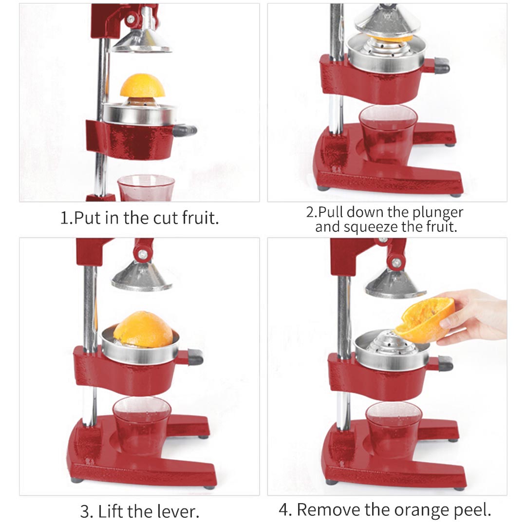 SOGA 2X Commercial Manual Juicer Hand Press Juice Extractor Squeezer Orange Citrus Red - Cafe Supply
