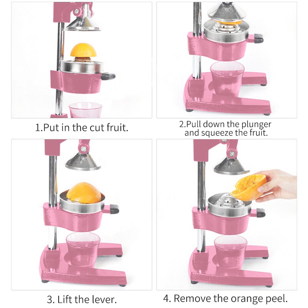 SOGA 2X Commercial Manual Juicer Hand Press Juice Extractor Squeezer Orange Citrus Pink - Cafe Supply
