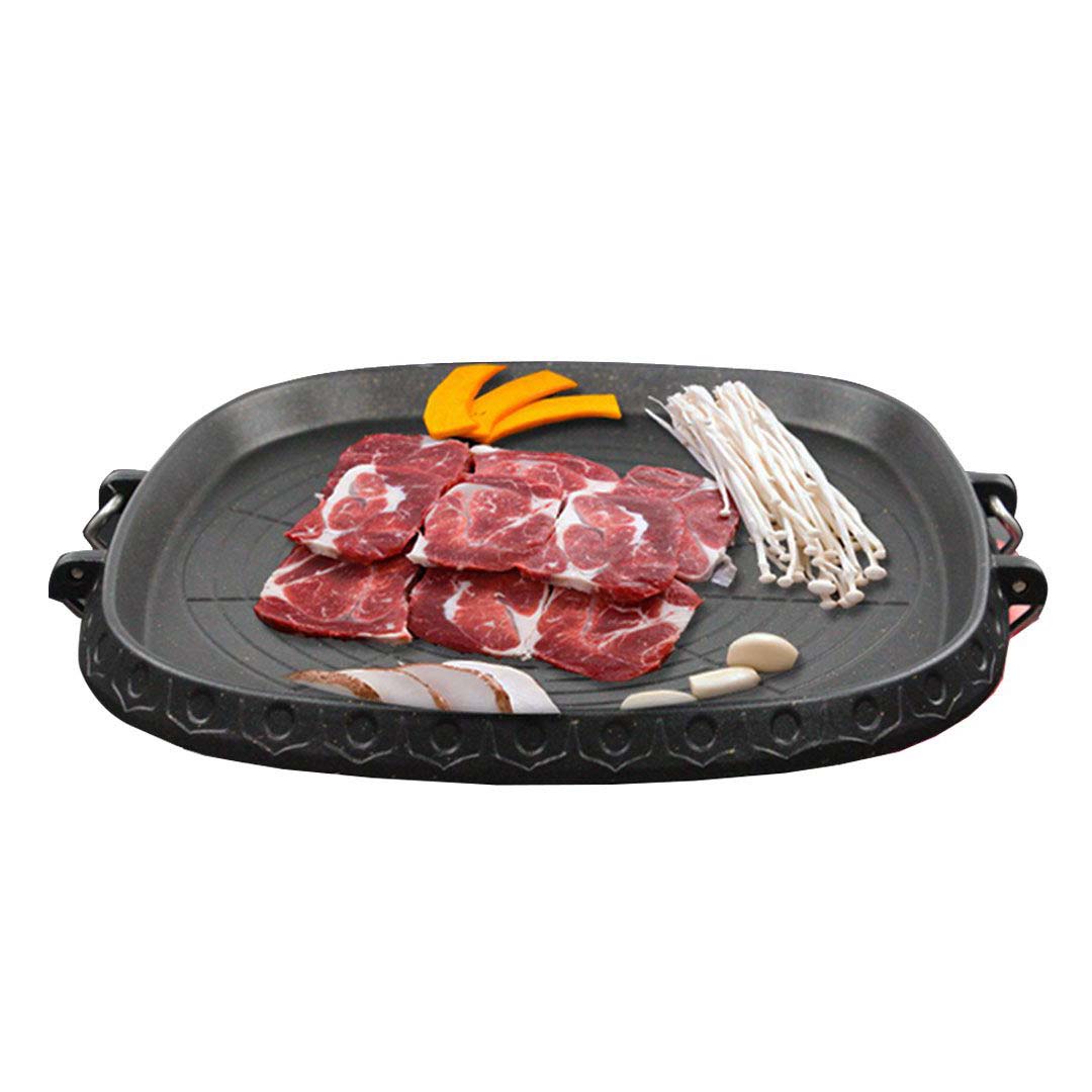 SOGA 2X Portable Korean BBQ Butane Gas Stove Stone Grill Plate Non Stick Coated Square - Cafe Supply