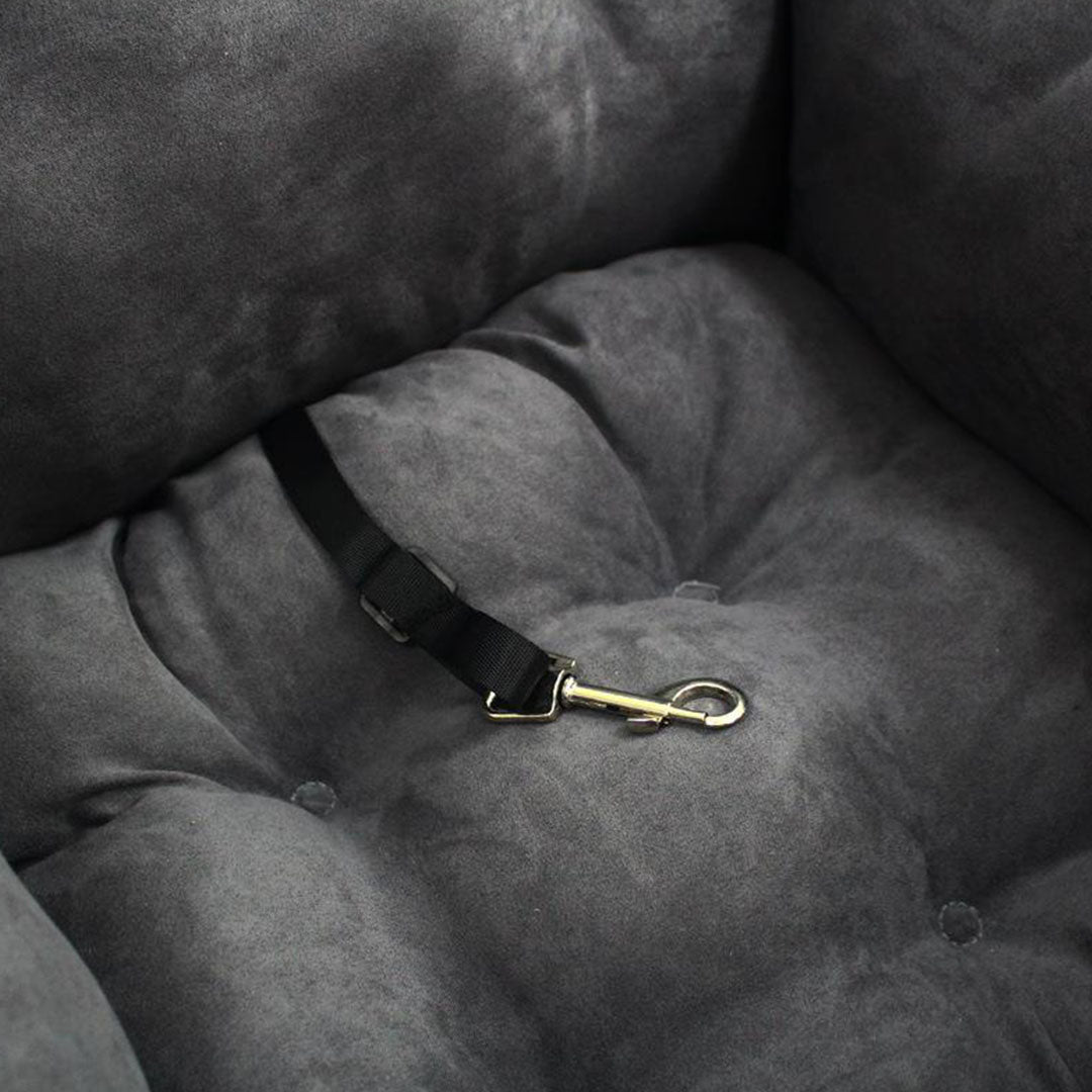 SOGA 2X Grey Pet Car Seat Sofa Safety Soft Padded Portable Travel Carrier Bed - Cafe Supply