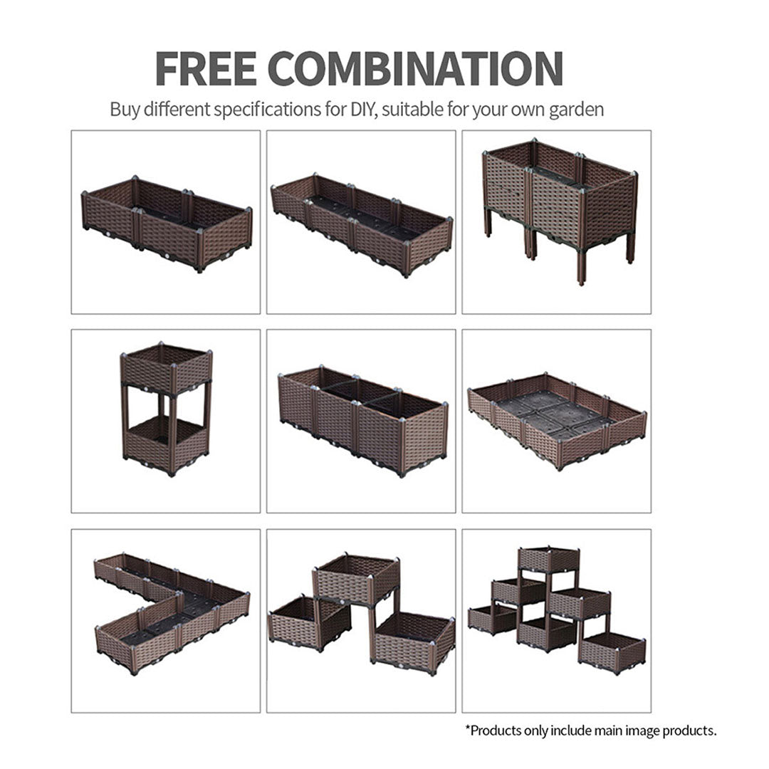 SOGA 2X 200cm Raised Planter Box Vegetable Herb Flower Outdoor Plastic Plants Garden Bed with Legs Deepen - Cafe Supply