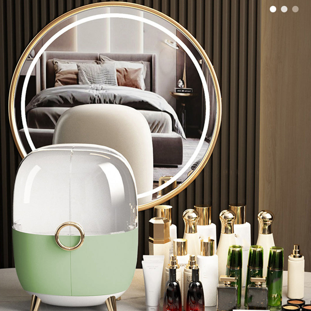 SOGA Green Transparent Countertop Makeup Organiser Cosmetic Storage Waterproof Dustproof Bathroom Skincare Holder with Lid - Cafe Supply