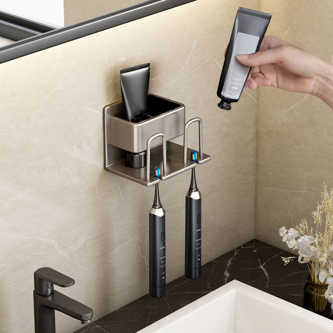 SOGA 2X 15cm Wall-Mounted Bathroom Storage Organiser Space Saving Adhesive Shelf Rack - Cafe Supply