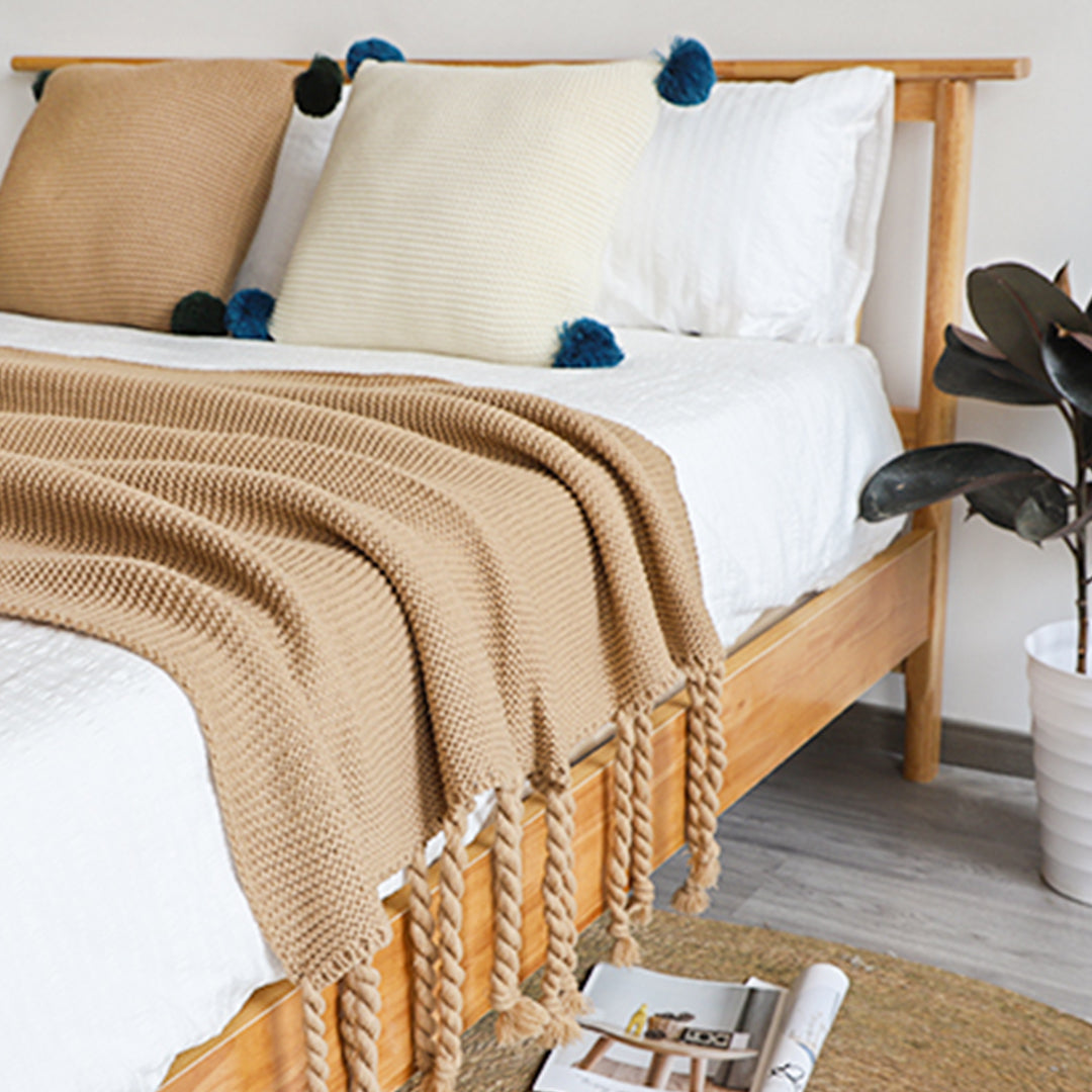 SOGA Coffee Tassel Fringe Knitting Blanket Warm Cozy Woven Cover Couch Bed Sofa Home Decor - Cafe Supply