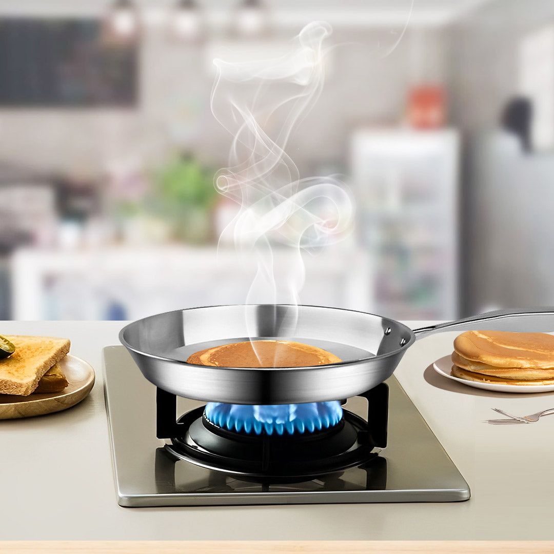 SOGA Stainless Steel Fry Pan 34cm Frying Pan Top Grade Induction Cooking FryPan - Cafe Supply