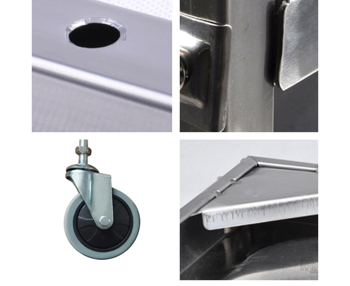 SOGA 2X 2 Tier 95x50x95cm Stainless Steel Drink Wine Food Utility Cart Large - Cafe Supply