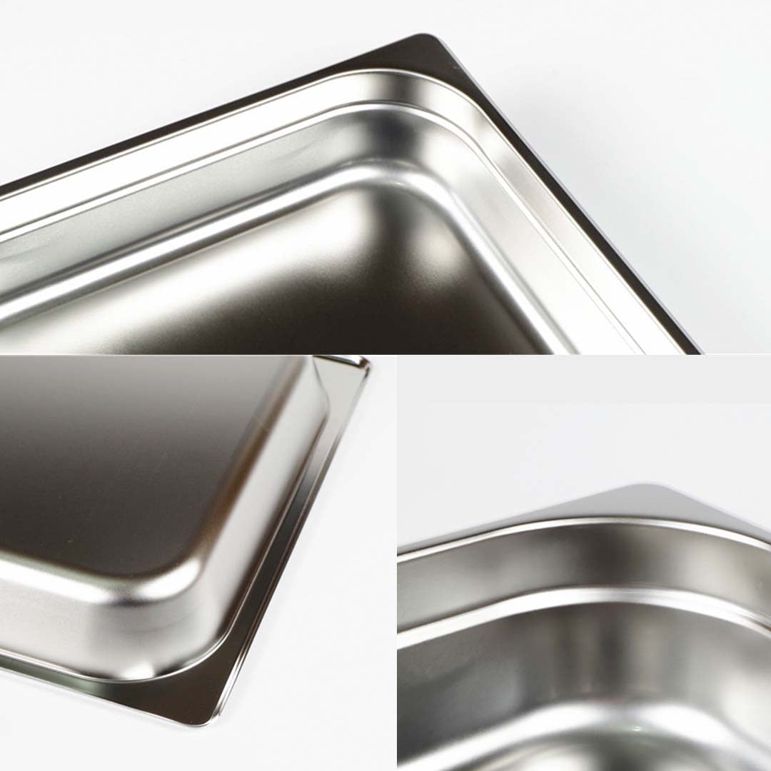 SOGA Gastronorm GN Pan Full Size 1/1 GN Pan 20cm Deep Stainless Steel Tray With Lid - Cafe Supply