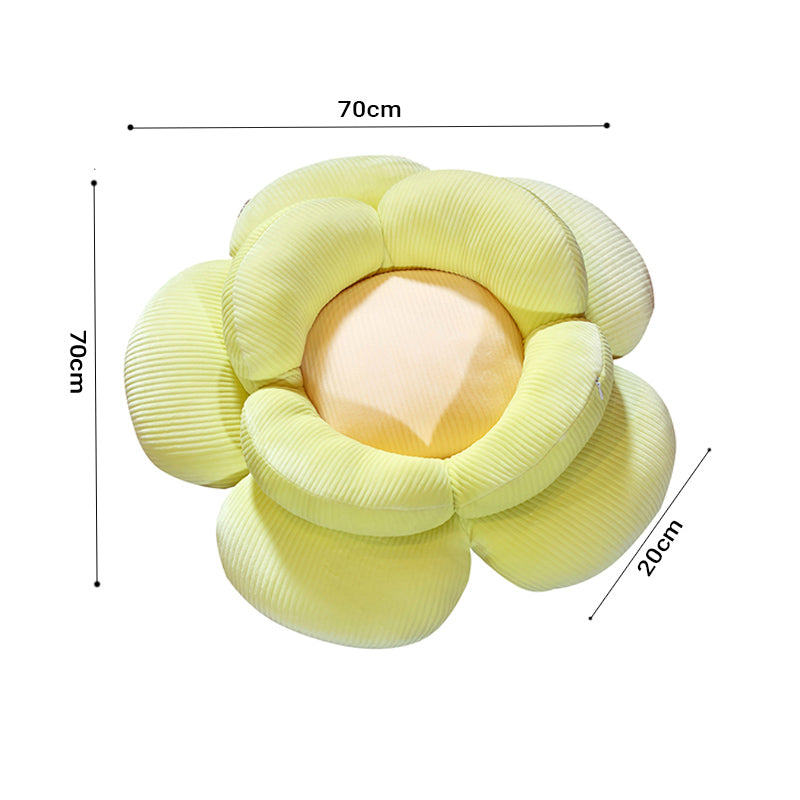 SOGA 2X Green Double Flower Shape Cushion Soft Bedside Floor Plush Pillow Home Decor - Cafe Supply