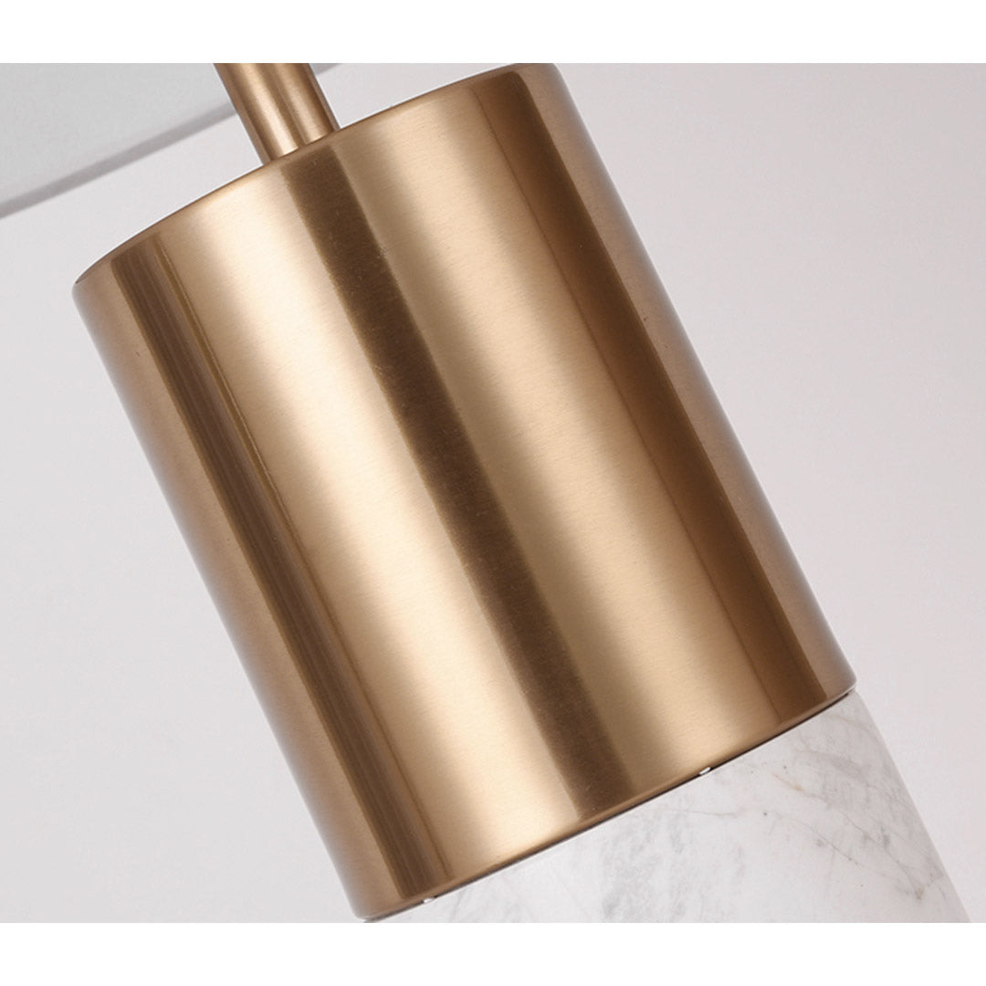 SOGA 60cm White Marble Bedside Modern Desk Table Lamp Living Room Shade with Cylinder Base - Cafe Supply