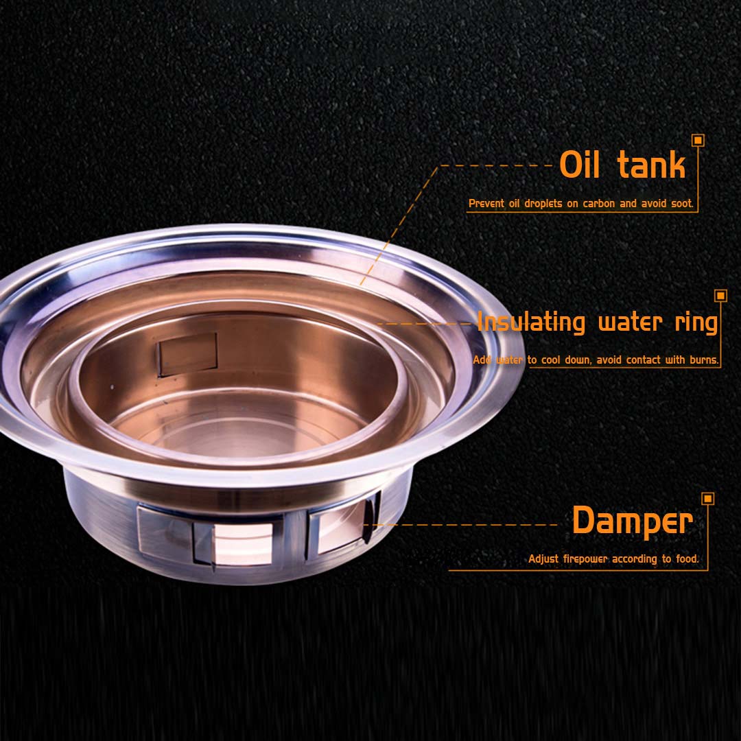 SOGA 2X BBQ Grill Stainless Steel Portable Smokeless Charcoal Grill Home Outdoor Camping - Cafe Supply