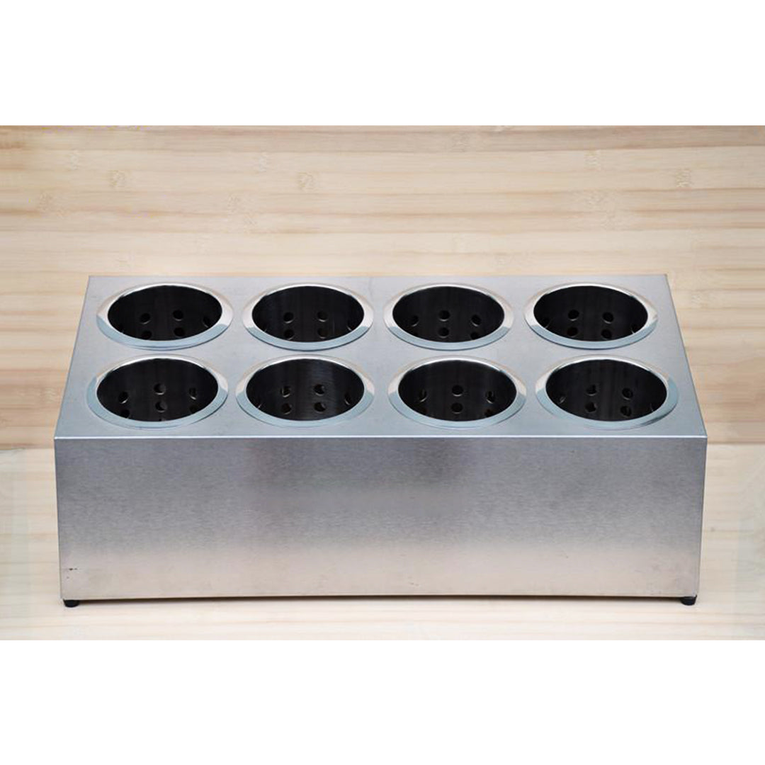 SOGA 18/10 Stainless Steel Commercial Conical Utensils Cutlery Holder with 8 Holes - Cafe Supply
