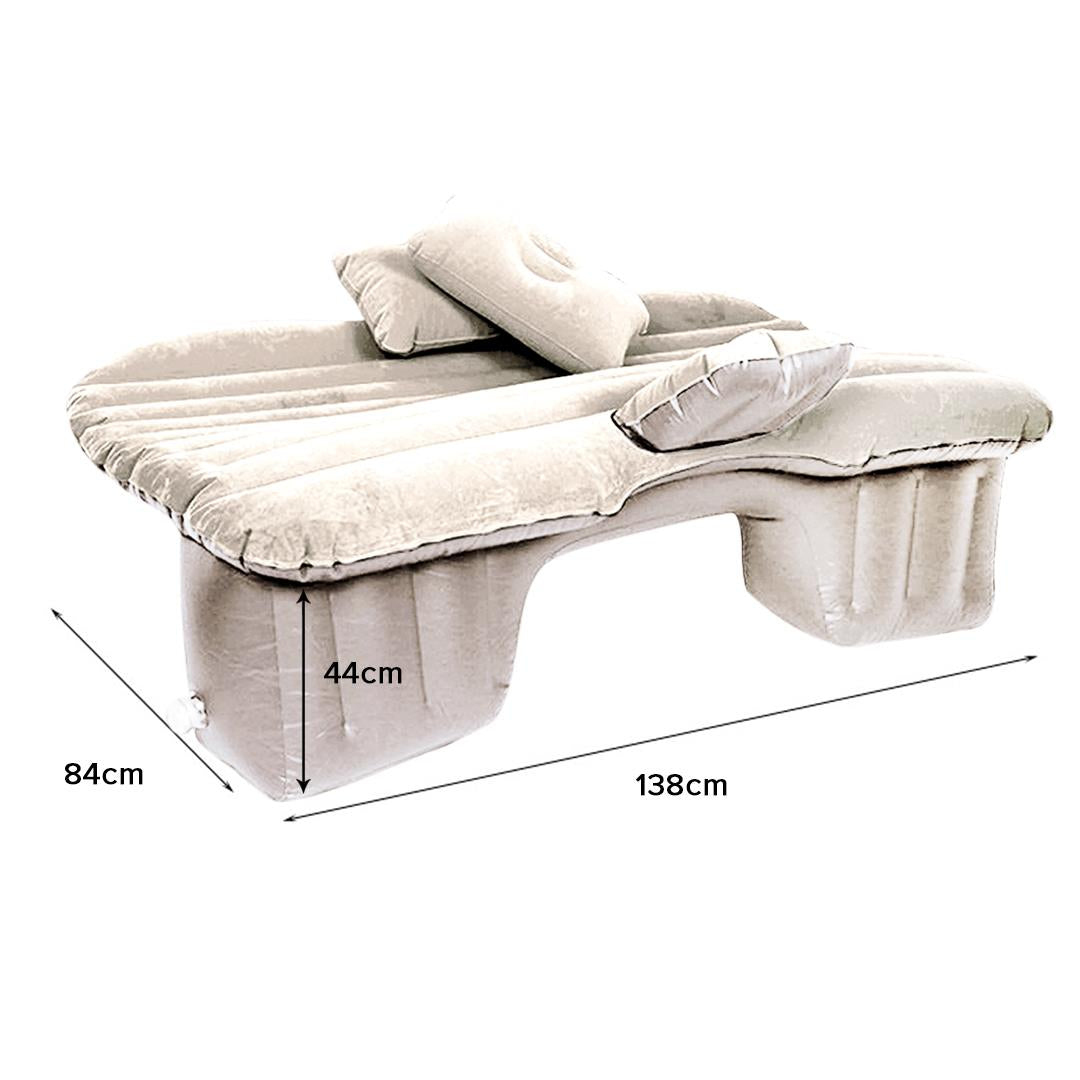 SOGA 2X Inflatable Car Mattress Portable Travel Camping Air Bed Rest Sleeping Bed Beige - Cafe Supply