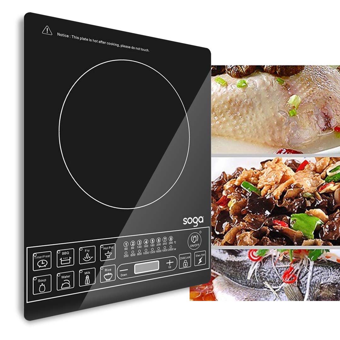 SOGA 2X Cooktop Electric Smart Induction Cook Top Portable Kitchen Cooker Cookware - Cafe Supply