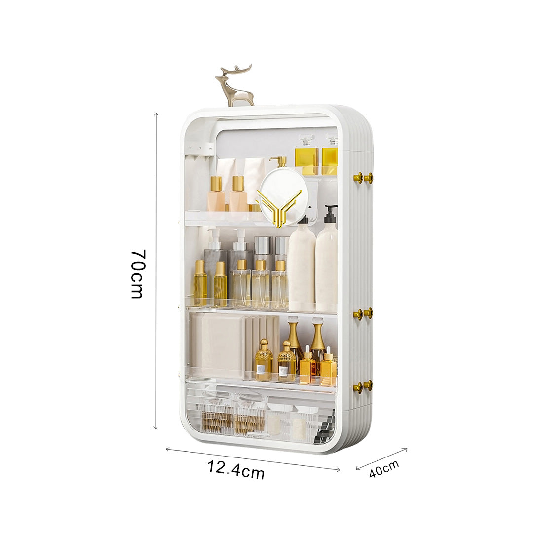 SOGA 2X White Multi Tier Cosmetic Storage Rack Bathroom Vanity Tray Display Stand Organiser - Cafe Supply