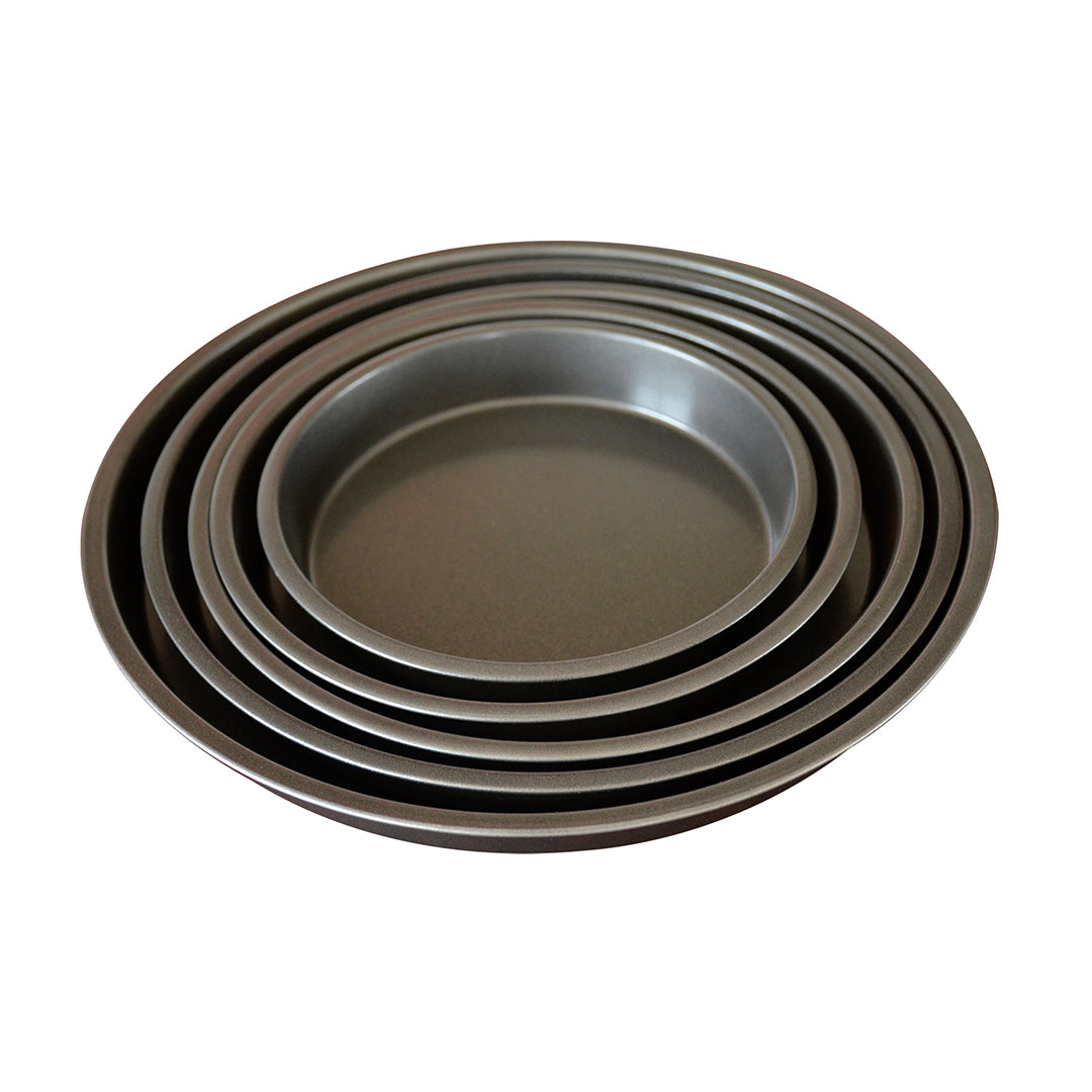 SOGA 6X 9-inch Round Black Steel Non-stick Pizza Tray Oven Baking Plate Pan - Cafe Supply