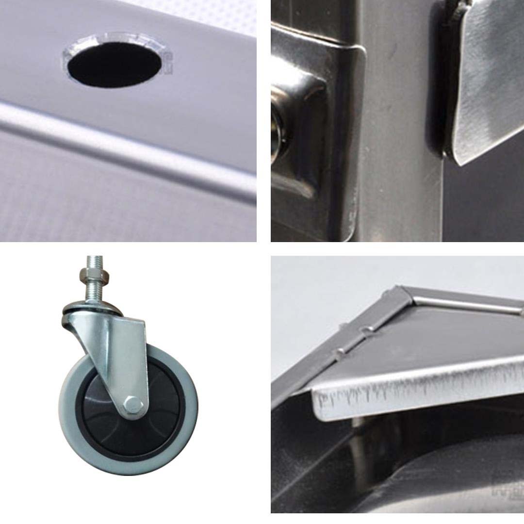 SOGA 2 Tier 500x500x950 Stainless Steel Square Tube Drink Wine Food Utility Cart - Cafe Supply