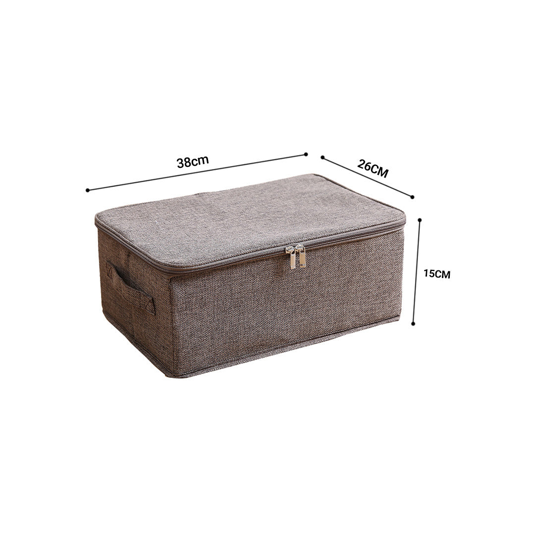 SOGA Coffee Small Portable Double Zipper Storage Box Moisture Proof Clothes Basket Foldable Home Organiser - Cafe Supply
