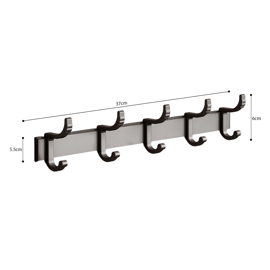 SOGA 2X 37cm Wall Mounted Towel Rack Space-Saving Hanger Organiser with Durable Hooks - Cafe Supply