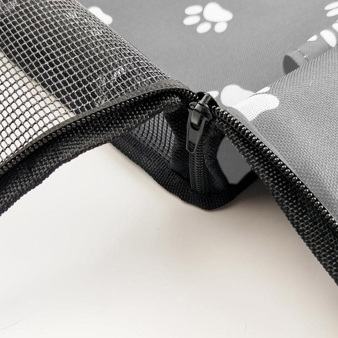 SOGA 2X Waterproof Pet Booster Car Seat Breathable Mesh Safety Travel Portable Dog Carrier Bag Grey - Cafe Supply