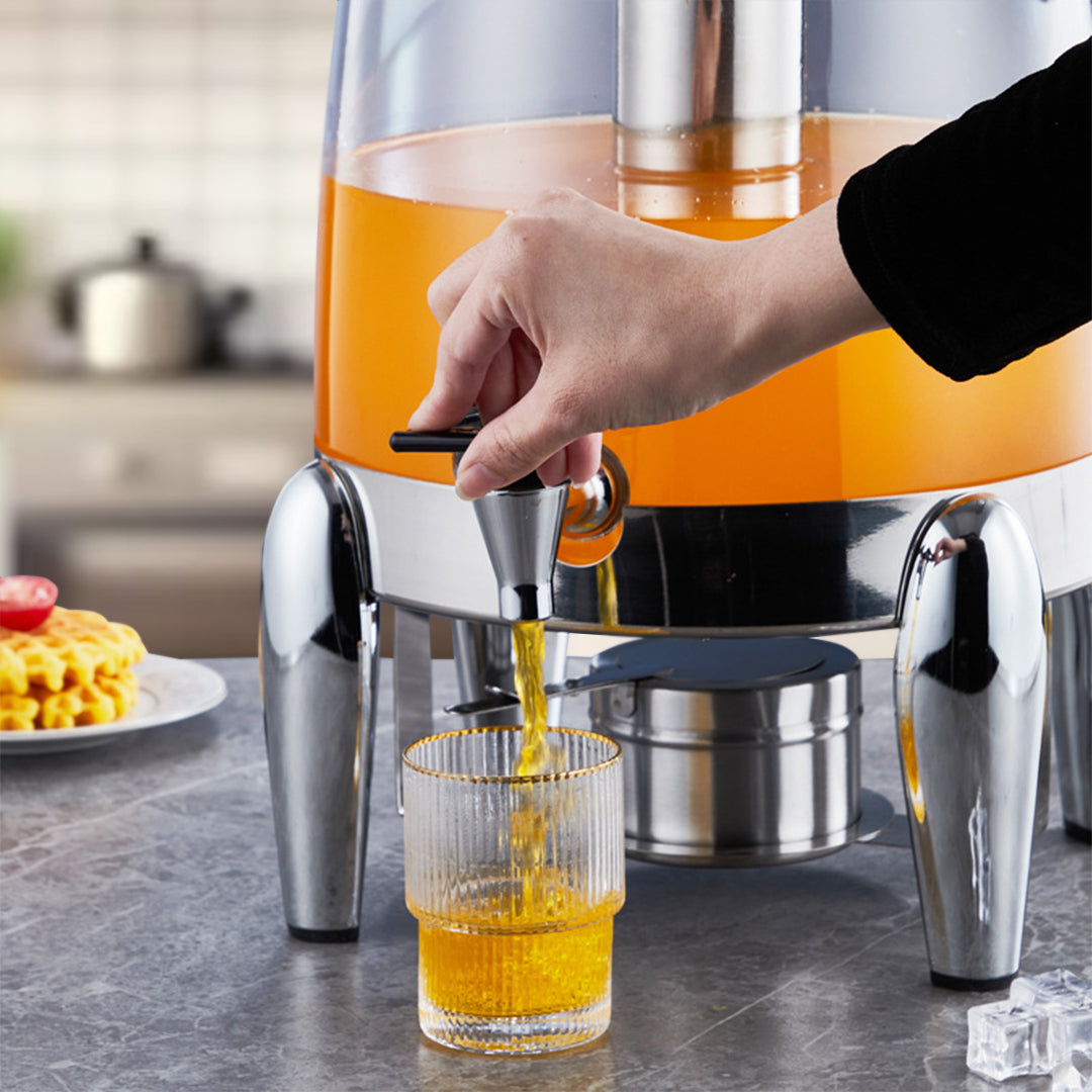 SOGA Stainless Steel 12L Beverage Dispenser Hot and Cold Juice Water Tea Chafer Urn Buffet Drink Container Jug - Cafe Supply