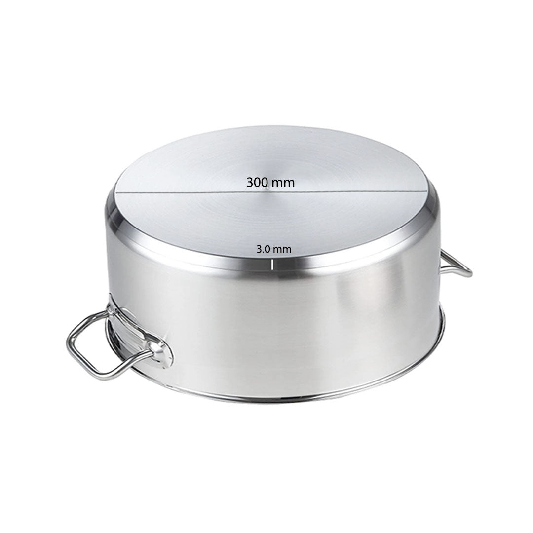 SOGA Stock Pot 14L Top Grade Thick Stainless Steel Stockpot 18/10 Without Lid - Cafe Supply