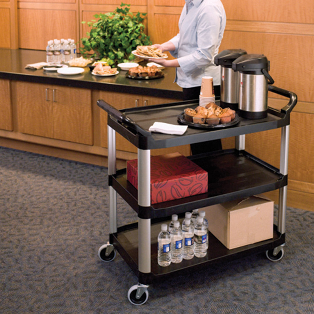 SOGA 2X 3 Tier Food Trolley Food Waste Cart Food Utility Mechanic Kitchen Large - Cafe Supply