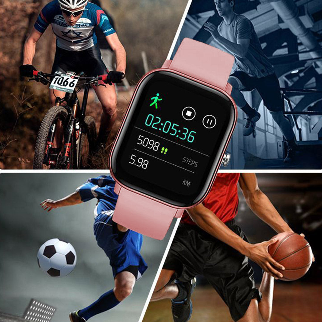SOGA 2X Waterproof Fitness Smart Wrist Watch Heart Rate Monitor Tracker P8 Pink - Cafe Supply