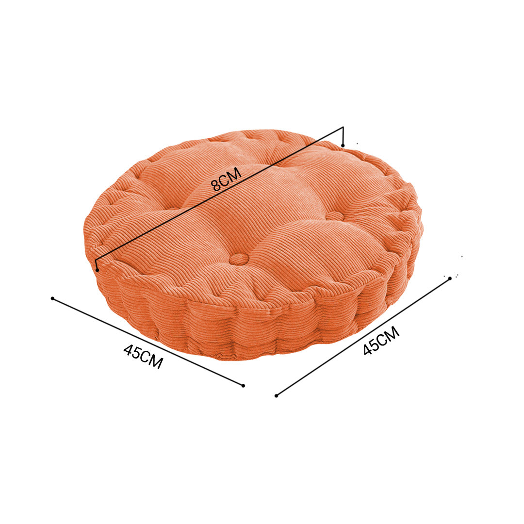 SOGA 2X Orange Round Cushion Soft Leaning Plush Backrest Throw Seat Pillow Home Office Decor - Cafe Supply