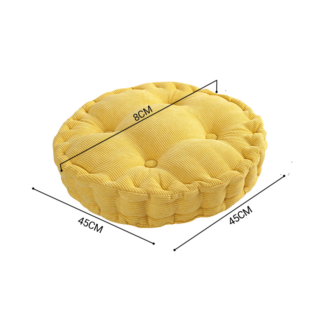 SOGA 4X Yellow Round Cushion Soft Leaning Plush Backrest Throw Seat Pillow Home Office Decor - Cafe Supply