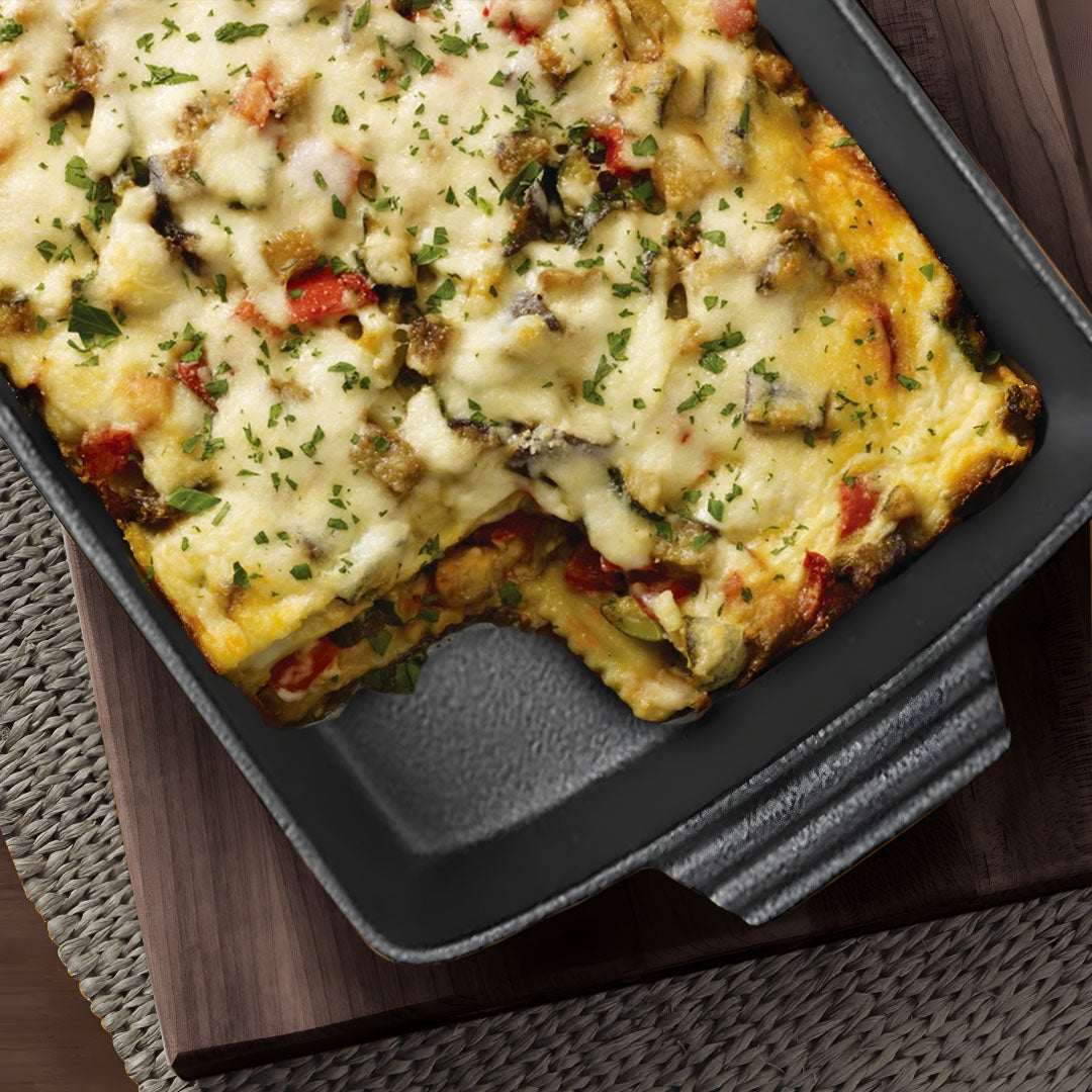 SOGA 2X 38cm Cast Iron Rectangle Bread Cake Baking Dish Lasagna Roasting Pan - Cafe Supply