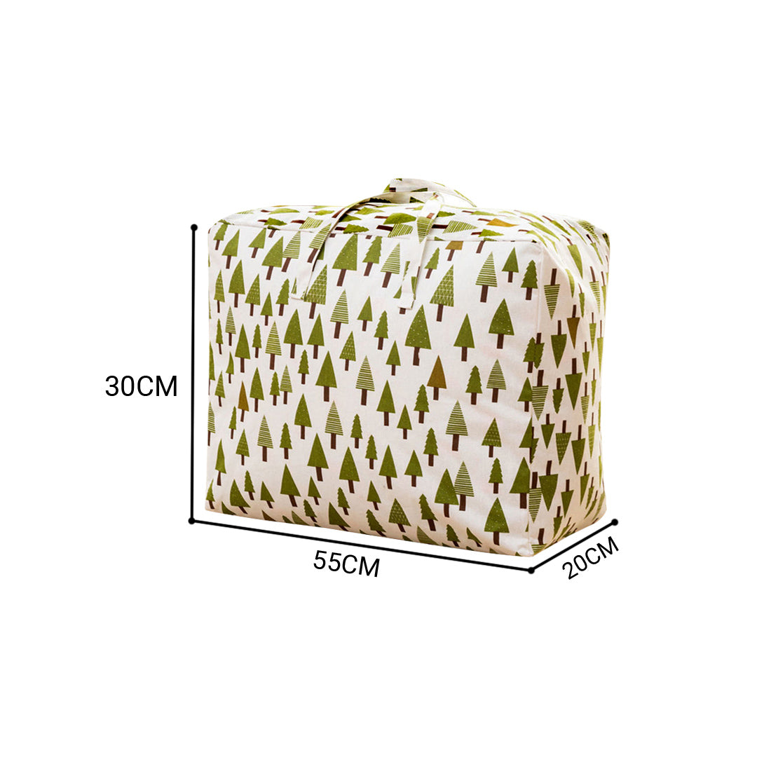 SOGA Green Pine Tree Medium Storage Luggage Bag Double Zipper Foldable Travel Organiser Essentials - Cafe Supply