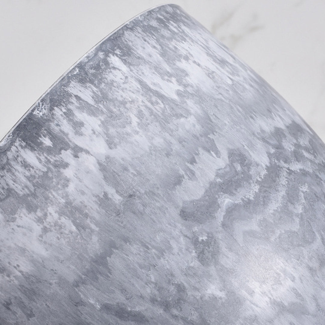 SOGA 2X 32cm Weathered Grey Round Resin Plant Flower Pot in Cement Pattern Planter Cachepot for Indoor Home Office - Cafe Supply