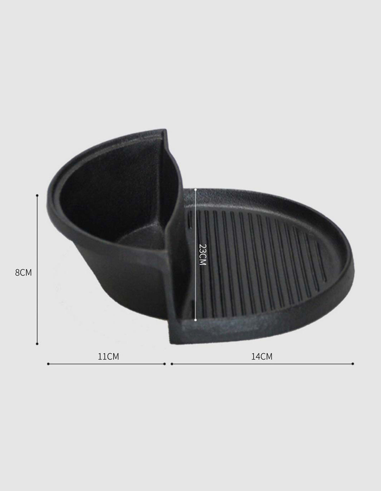 SOGA 2X 2 in 1 Cast Iron Ribbed Fry Pan Skillet Griddle BBQ and Steamboat Hot Pot - Cafe Supply