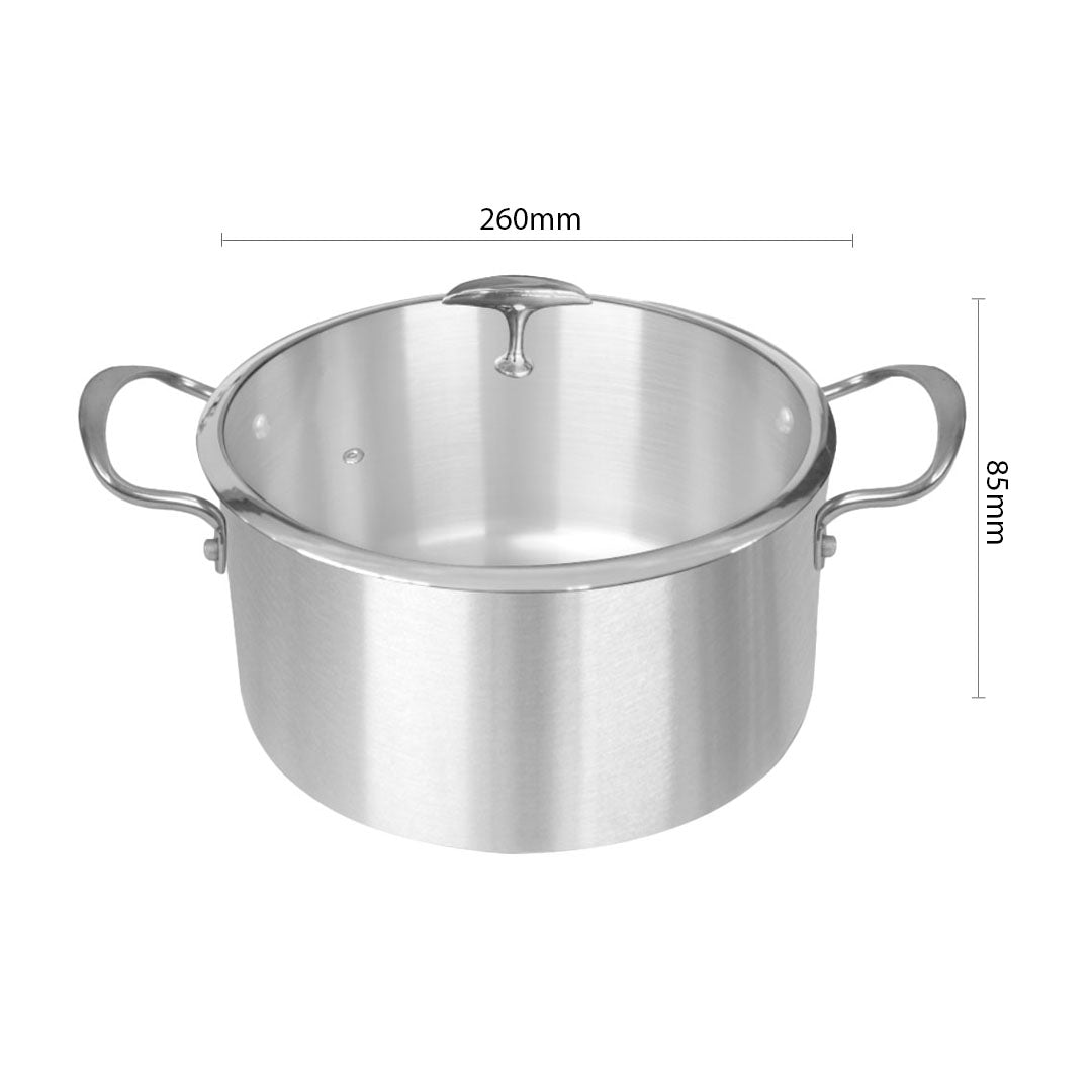 SOGA 2X Stainless Steel 26cm Casserole With Lid Induction Cookware - Cafe Supply