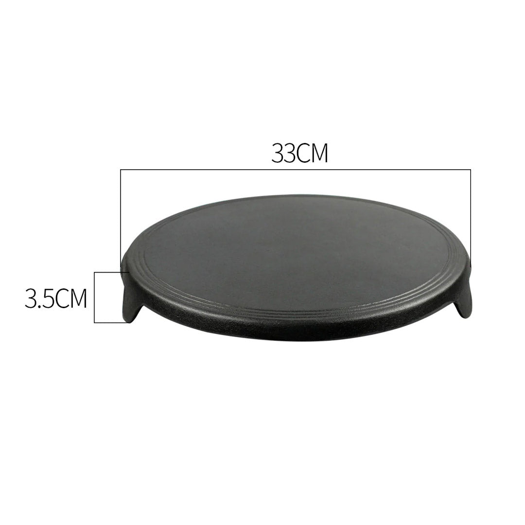 SOGA 33CM Reversible Round Cast Iron Crepes Pan Baking Cookie Pancake Pizza Bakeware - Cafe Supply
