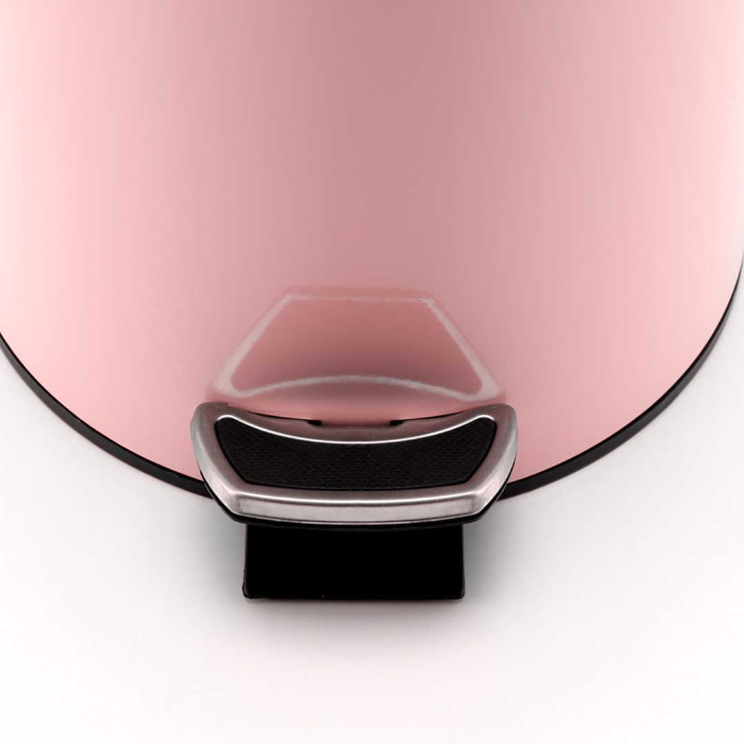 SOGA 2X 12L Foot Pedal Stainless Steel Rubbish Recycling Garbage Waste Trash Bin Round Pink - Cafe Supply