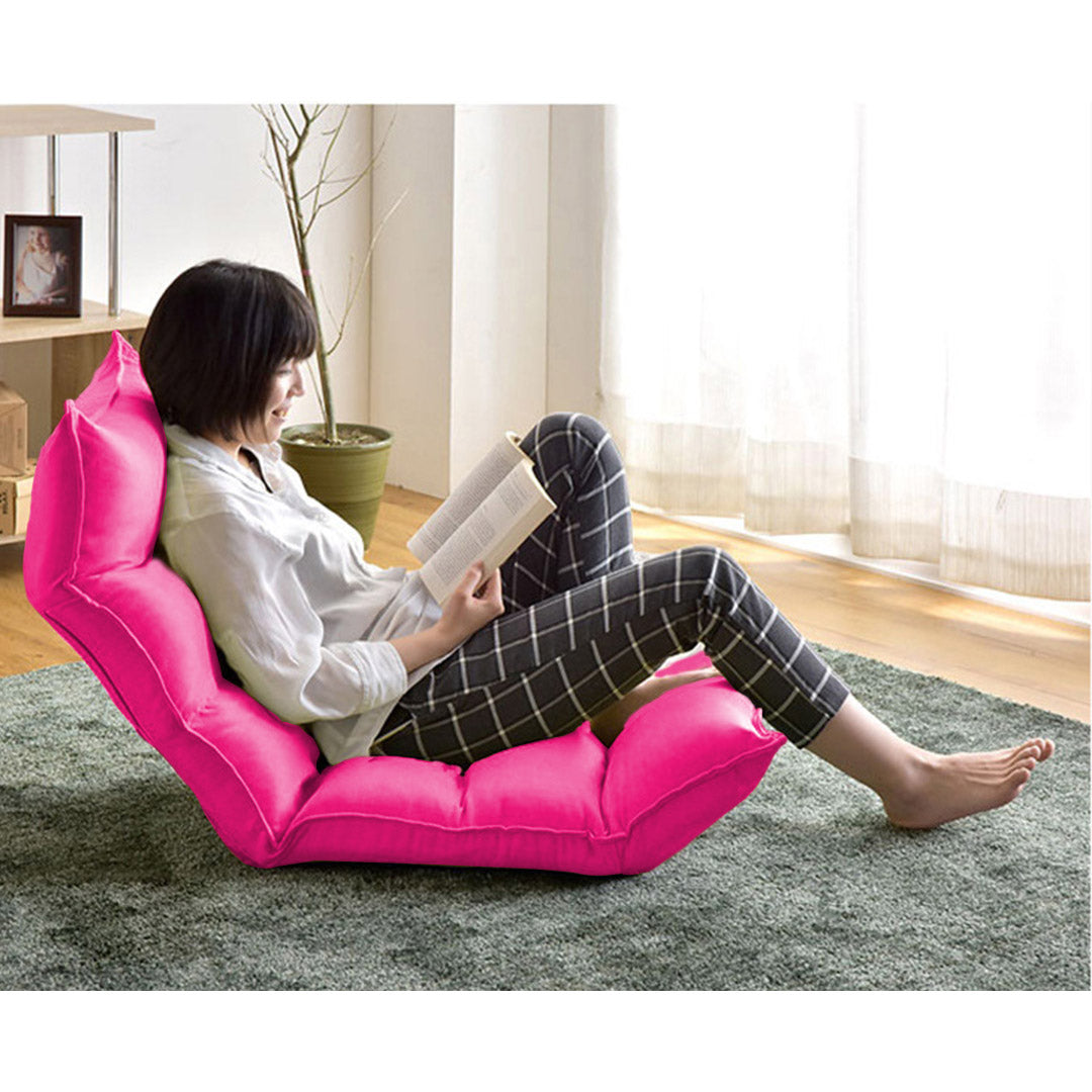 SOGA Foldable Tatami Floor Sofa Bed Meditation Lounge Chair Recliner Lazy Couch Pink - Cafe Supply