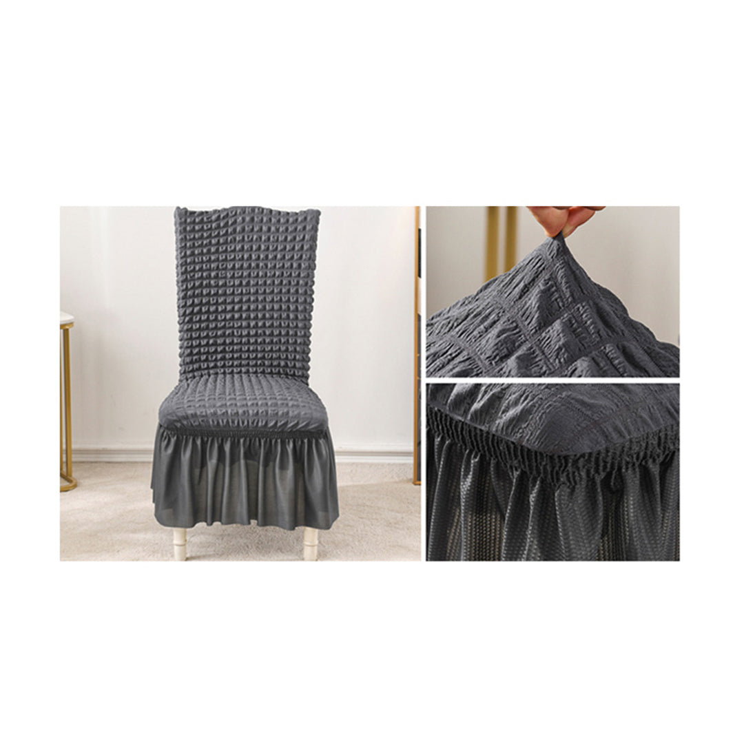 SOGA 2X Dark Grey Chair Cover Seat Protector with Ruffle Skirt Stretch Slipcover Wedding Party Home Decor - Cafe Supply