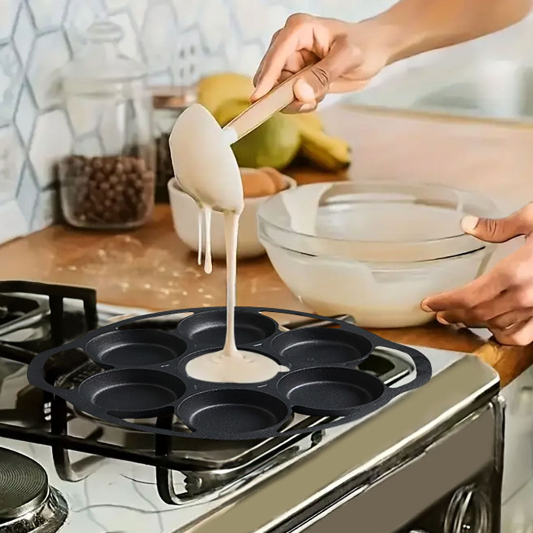 SOGA 32cm Cast Iron Takoyaki Fry Pan Octopus Balls Maker 7 Hole Cavities Grill Mold - Cafe Supply