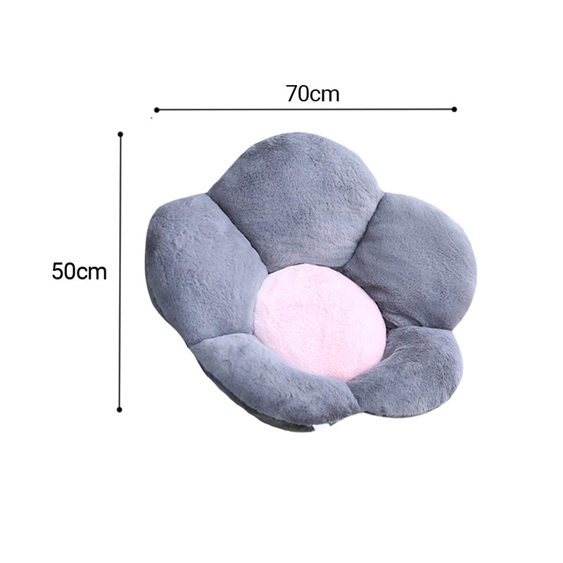 SOGA Dark Gray Whimsical Big Flower Shape Cushion Soft Leaning Bedside Pad Floor Plush Pillow Home Decor - Cafe Supply