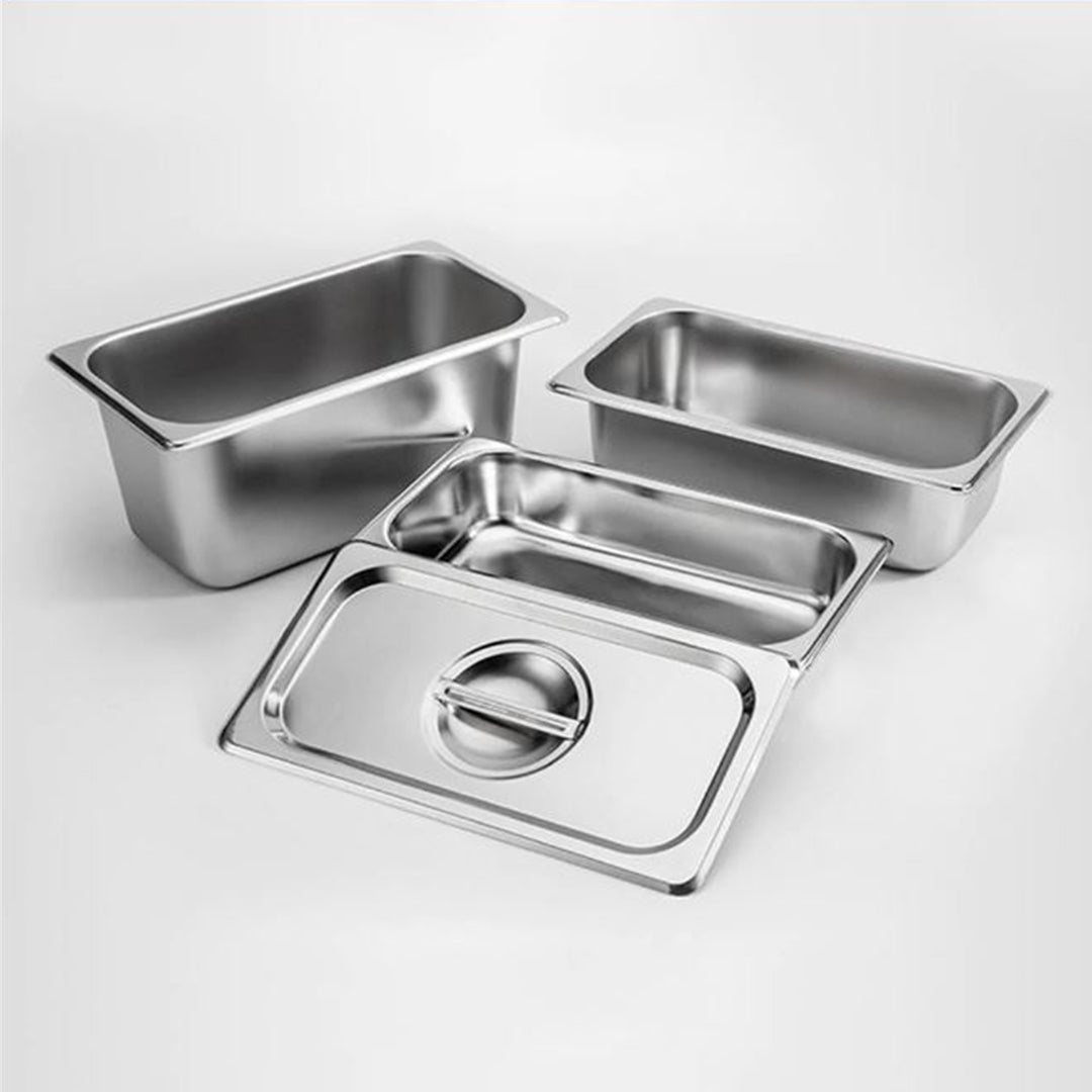 SOGA Gastronorm GN Pan Full Size 1/3 GN Pan 20cm Deep Stainless Steel Tray - Cafe Supply