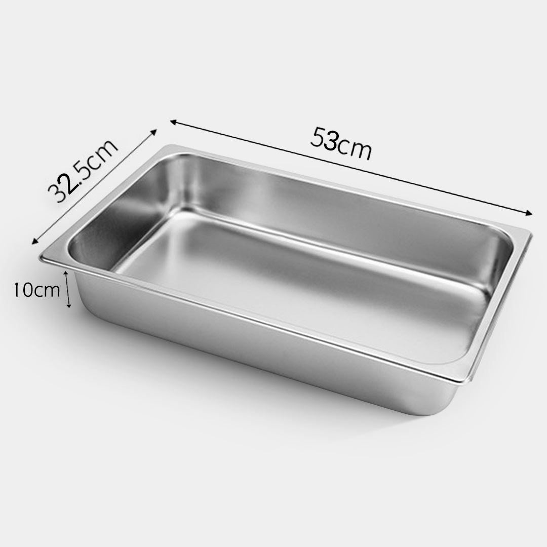 SOGA Gastronorm GN Pan Full Size 1/1 GN Pan 10cm Deep Stainless Steel Tray - Cafe Supply