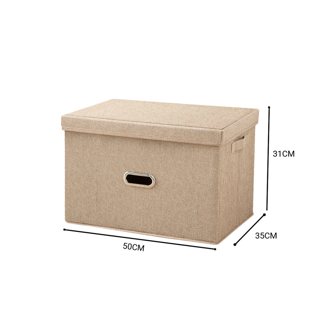 SOGA Beige Super Large Foldable Canvas Storage Box Cube Clothes Basket Organiser Home Decorative Box - Cafe Supply