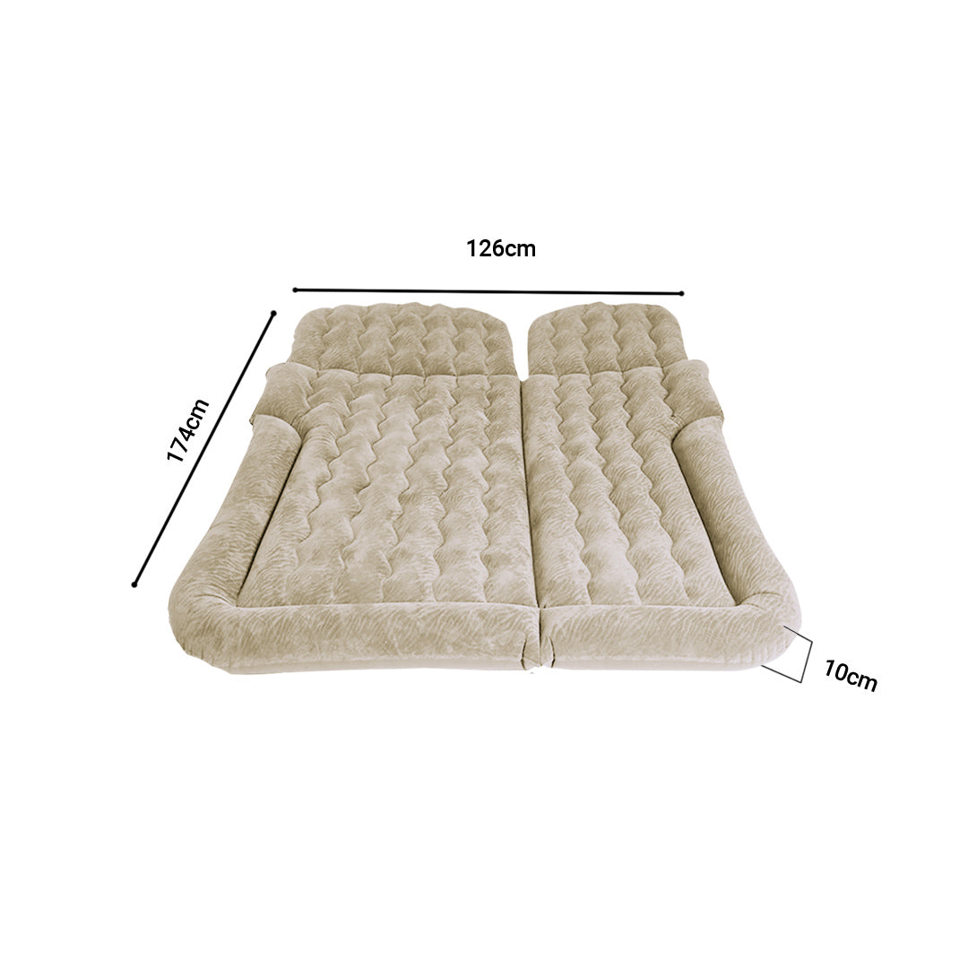 SOGA Beige Inflatable Car Boot Mattress Portable Camping Air Bed Travel Sleeping Essentials - Cafe Supply