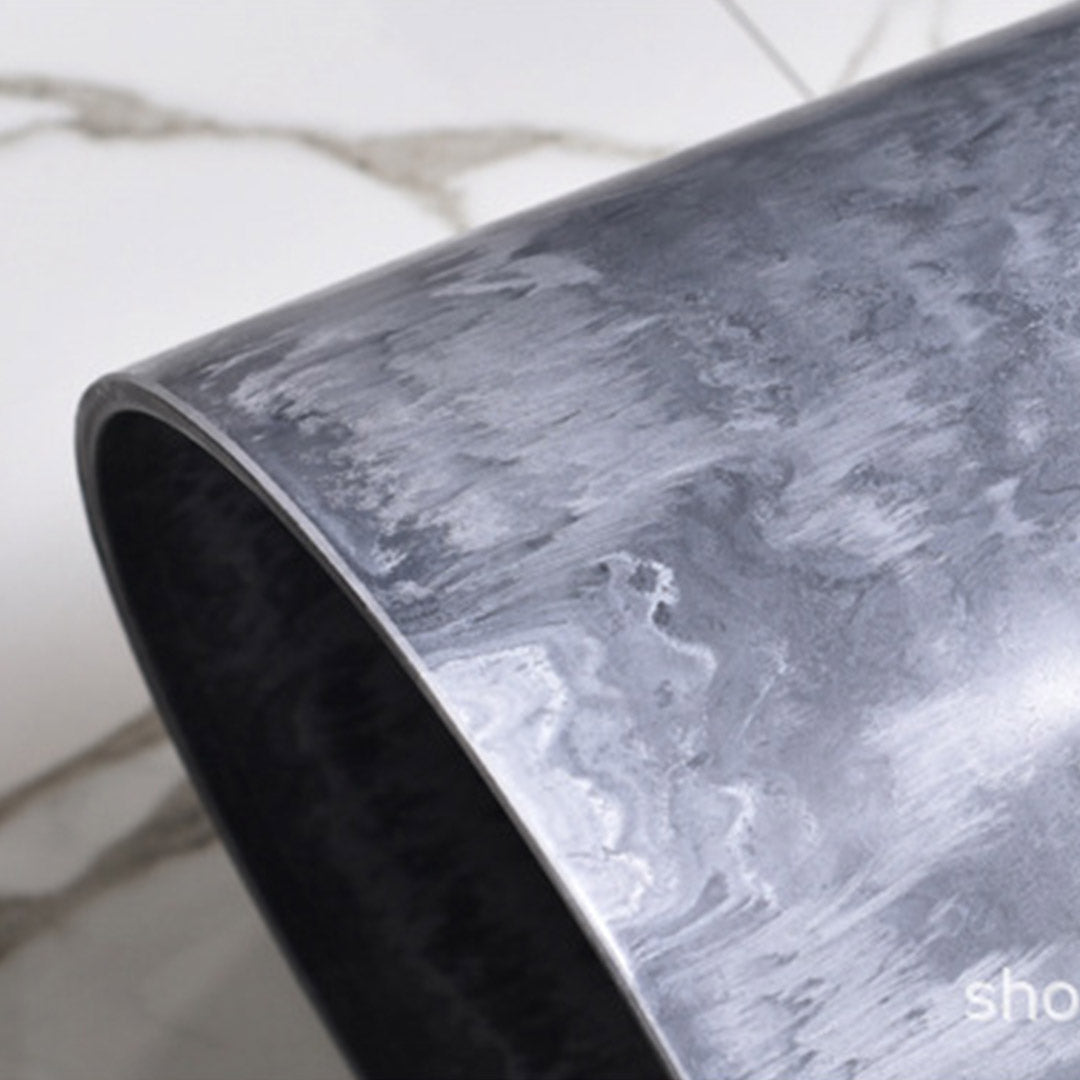 SOGA 2X 27cm Weathered Grey Round Resin Plant Flower Pot in Cement Pattern Planter Cachepot for Indoor Home Office - Cafe Supply