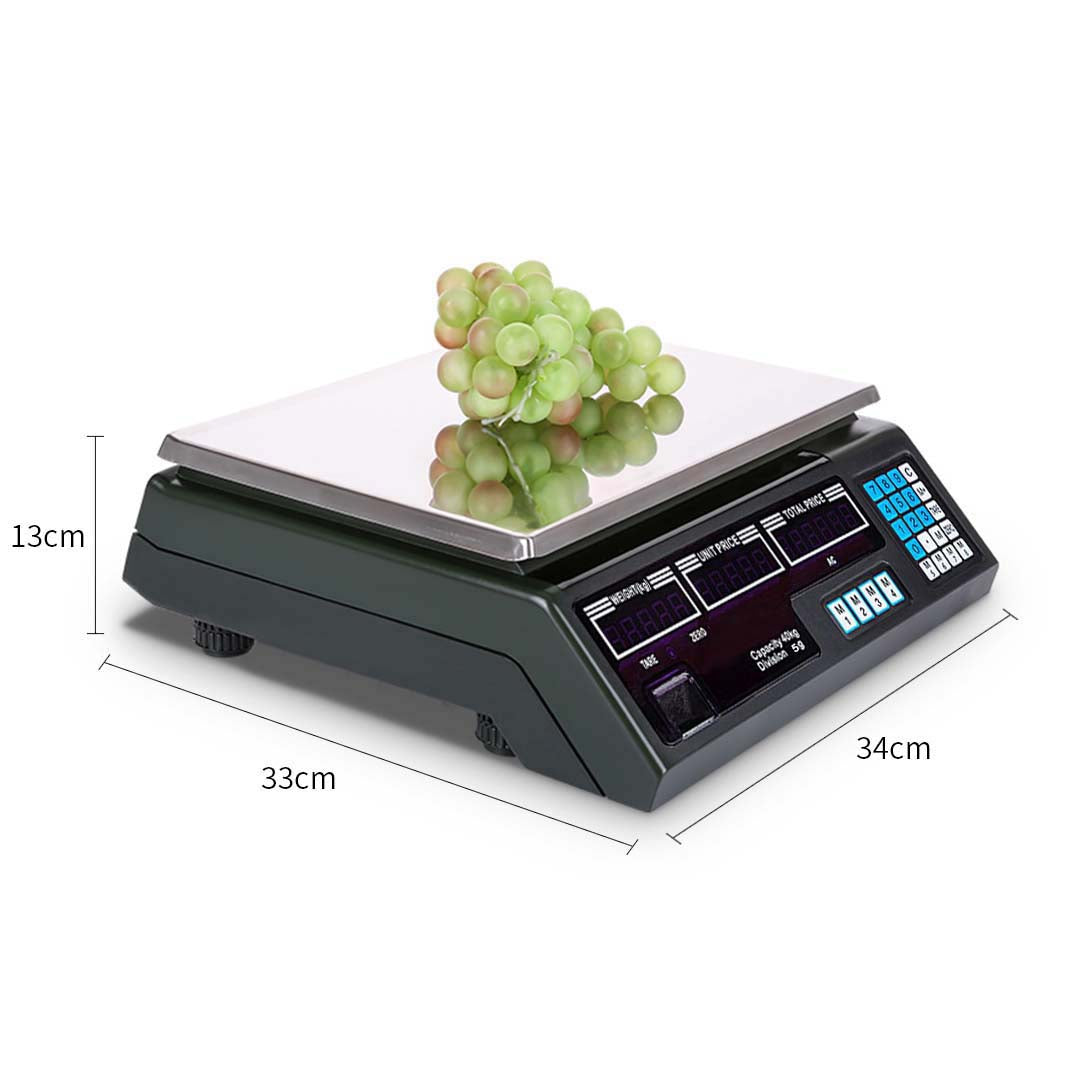 SOGA 2x Digital Commercial Kitchen Scales Shop Electronic Weight Scale Food 40kg/5g - Cafe Supply