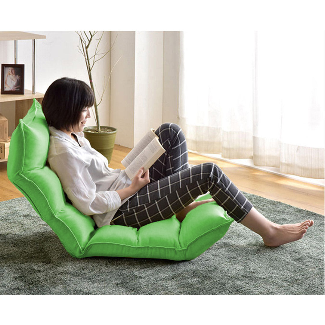 SOGA Foldable Tatami Floor Sofa Bed Meditation Lounge Chair Recliner Lazy Couch Green - Cafe Supply