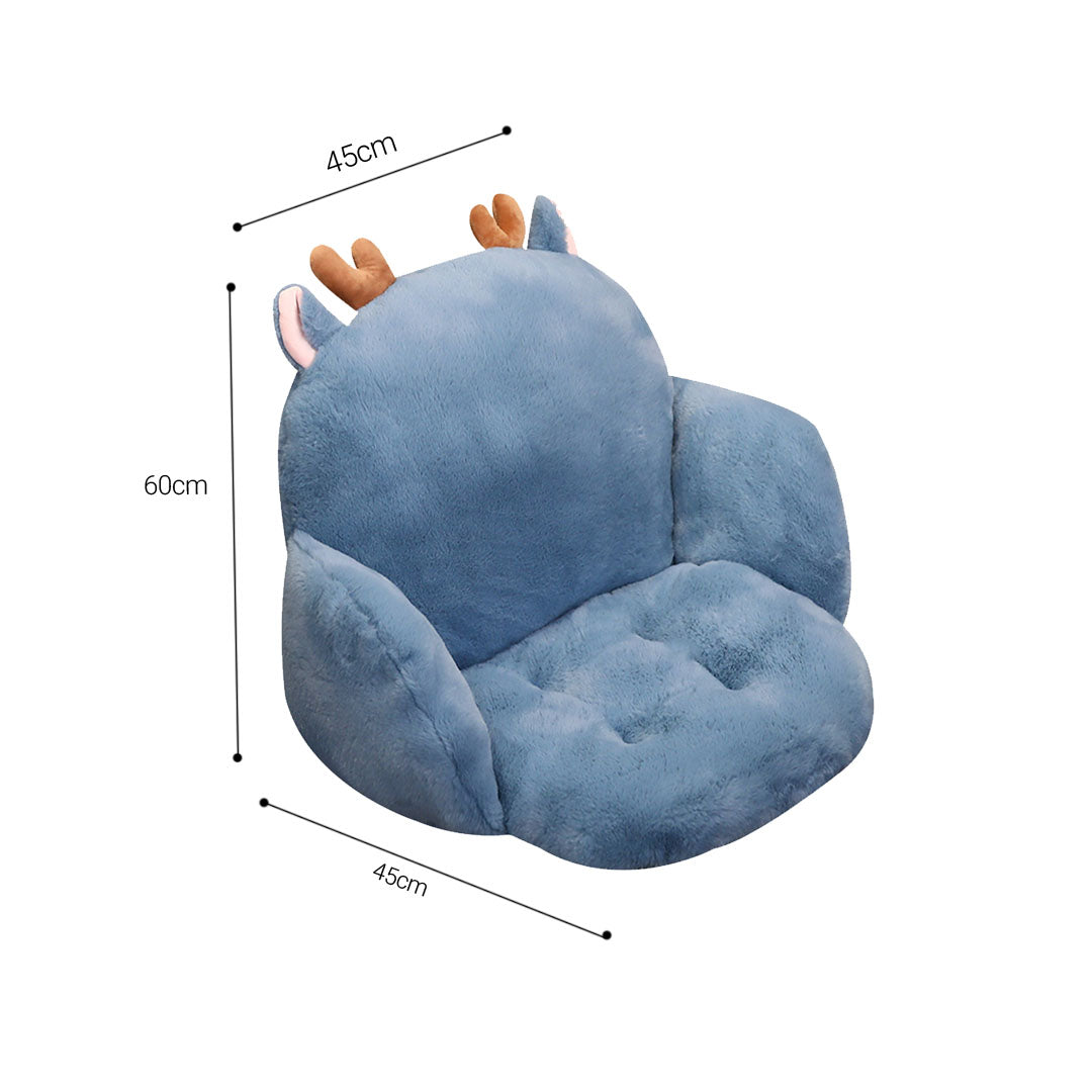 SOGA 2X Blue Deer Shape Cushion Soft Leaning Bedside Pad Sedentary Plushie Pillow Home Decor - Cafe Supply